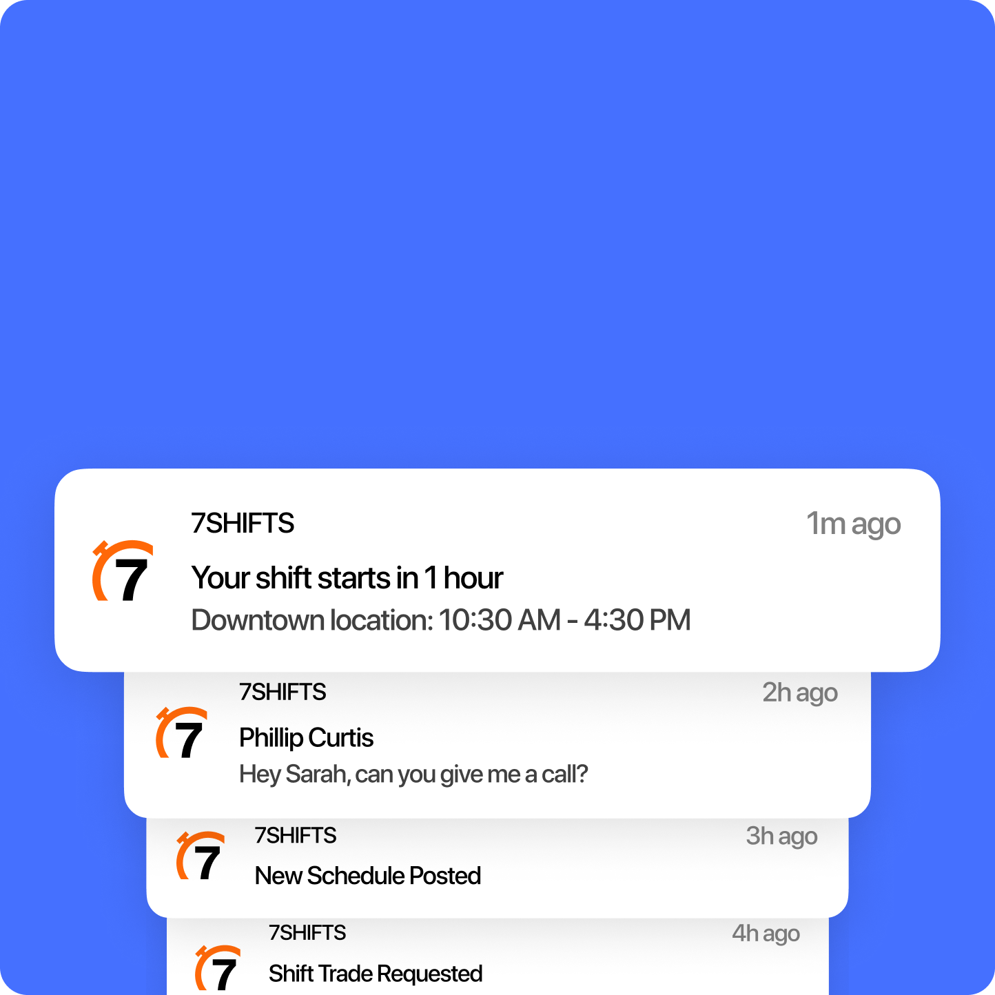 Cut calls, texts, and emails by 50% using 7shifts' team communication tools