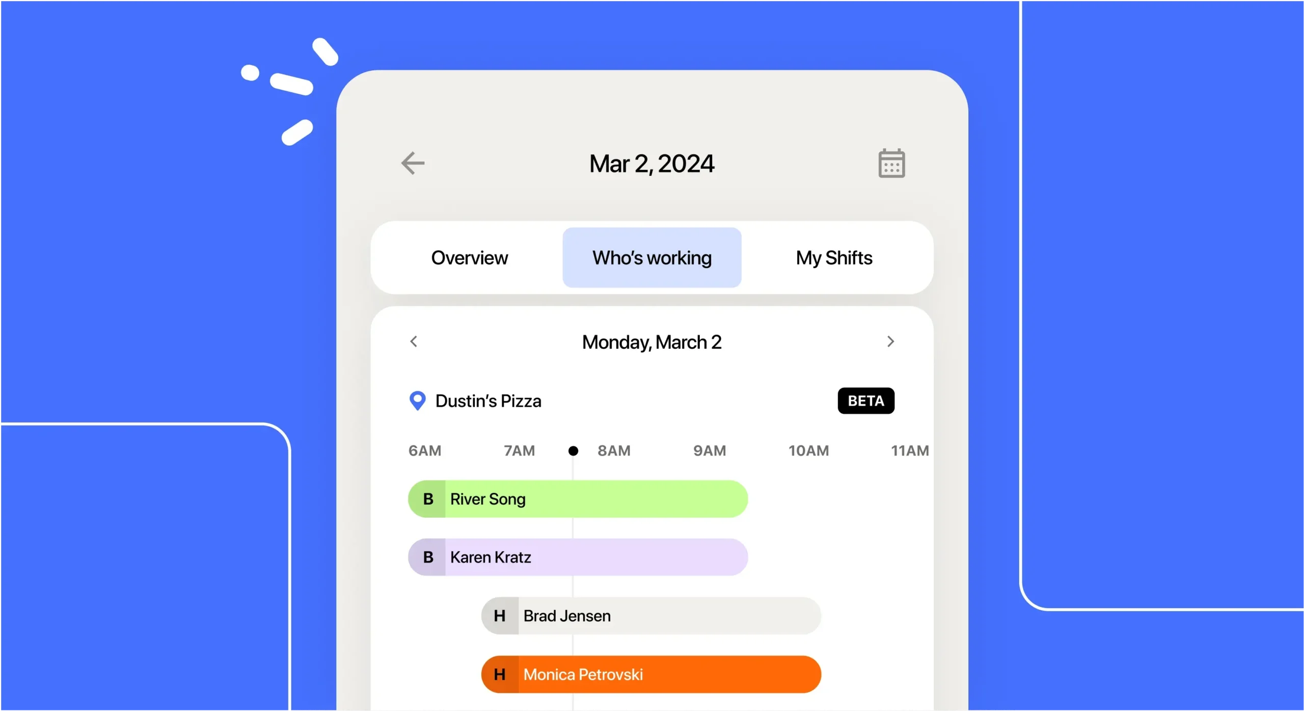 Graphic image of 7shifts scheduling software